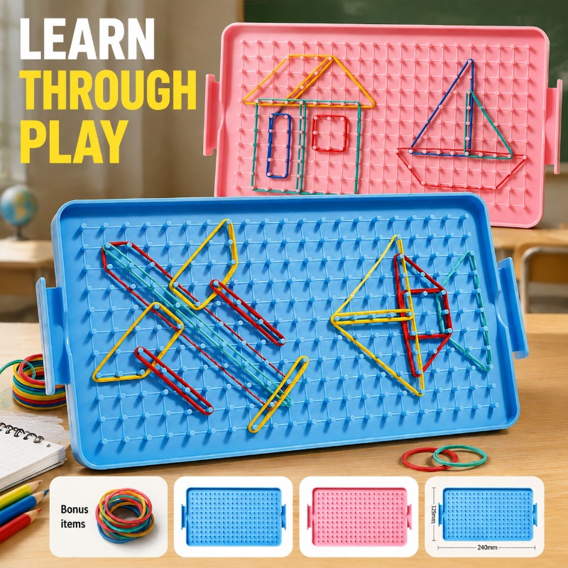 Math Manipulative Set - Geoboard Math Manipulatives Set for Elementary