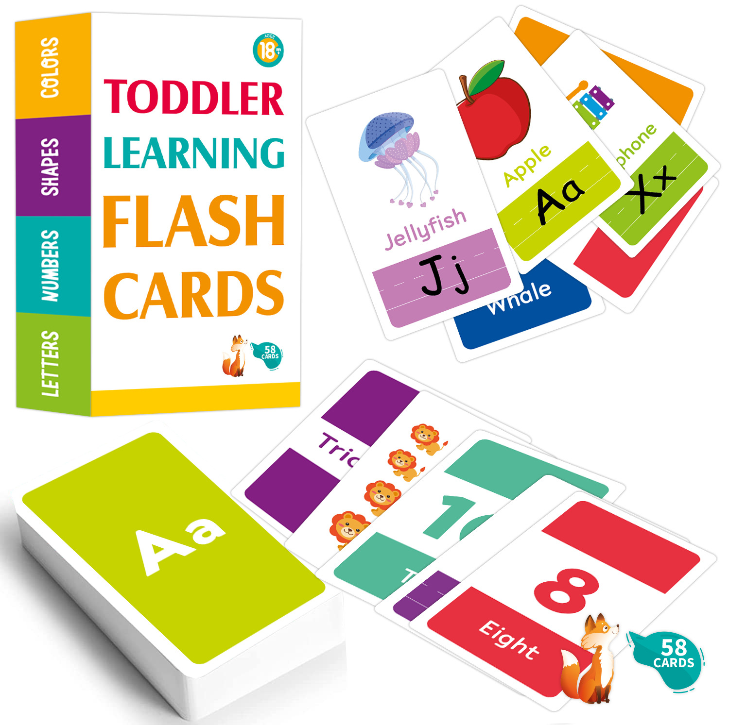 Abc Kids Early Education - 58PCS ABC Alphabet Flashcards Montessori Early