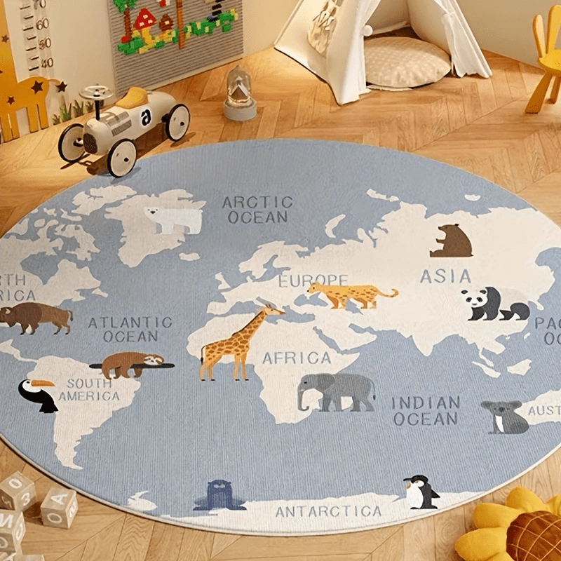 Kids World Map Rug Plush Play  - огляд і ціна Kids Education Nursery