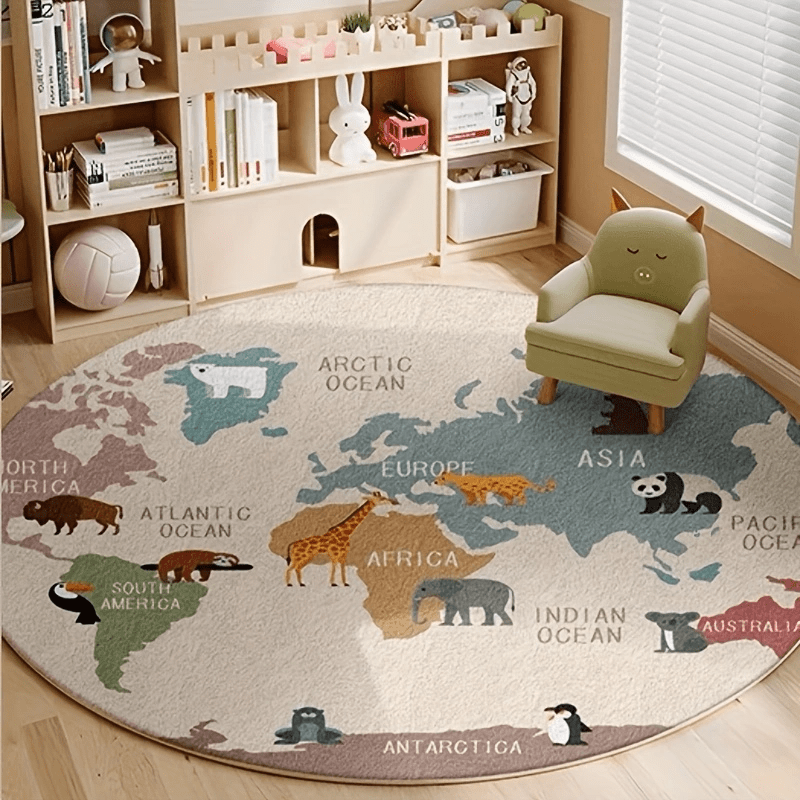 Kids World Map Rug Plush Play  - огляд і ціна Kids Education Nursery