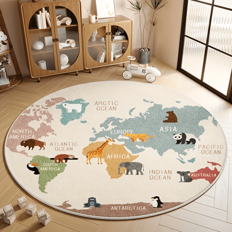 Kids World Map Rug Plush Play  - огляд і ціна Kids Education Nursery