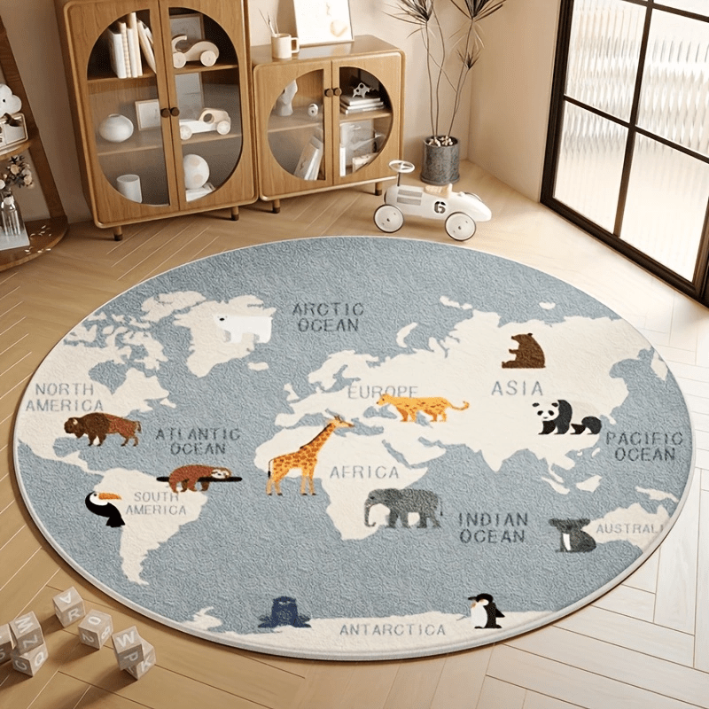 Kids World Map Rug Plush Play  - огляд і ціна Kids Education Nursery