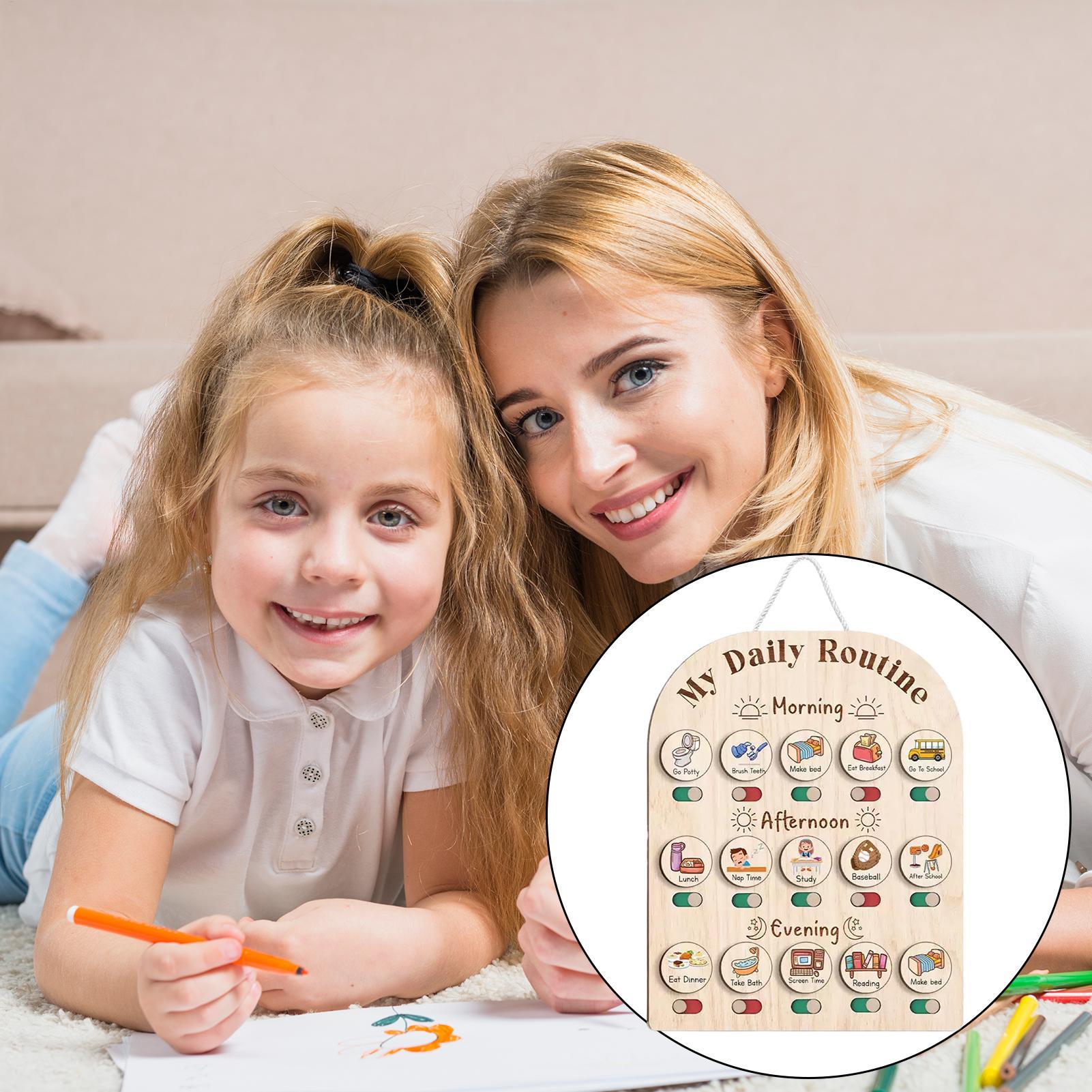 Kids Daily Routine Chart Woode - огляд і ціна Kids Education Planner