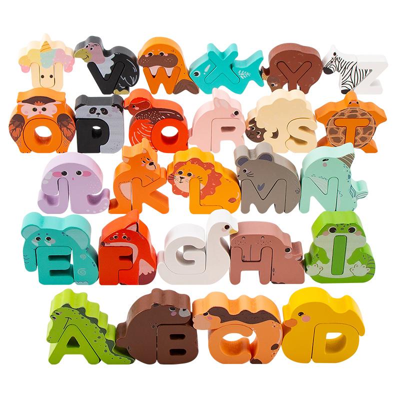 26Pcs Wooden Animal Alphabet B - огляд і ціна Kids Educational Game 3