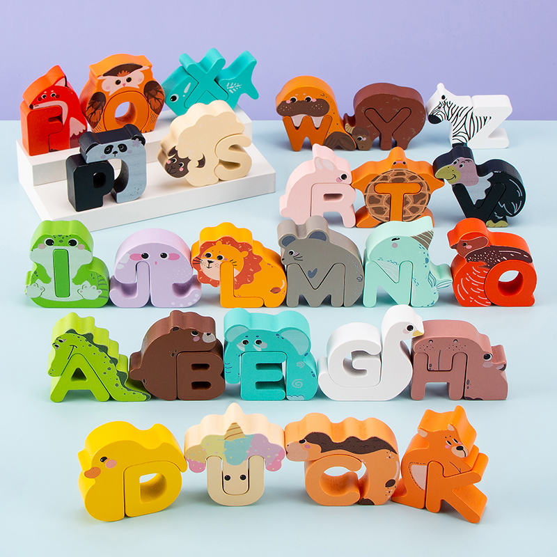 26Pcs Wooden Animal Alphabet B - огляд і ціна Kids Educational Game 3