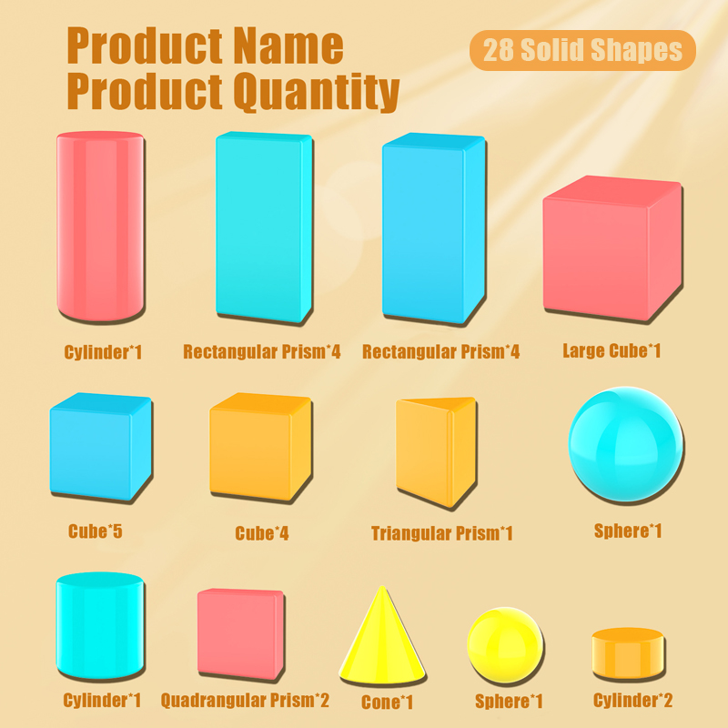 28/36PCS  3D Shapes Geometric  - огляд і ціна Math Manipulative Set