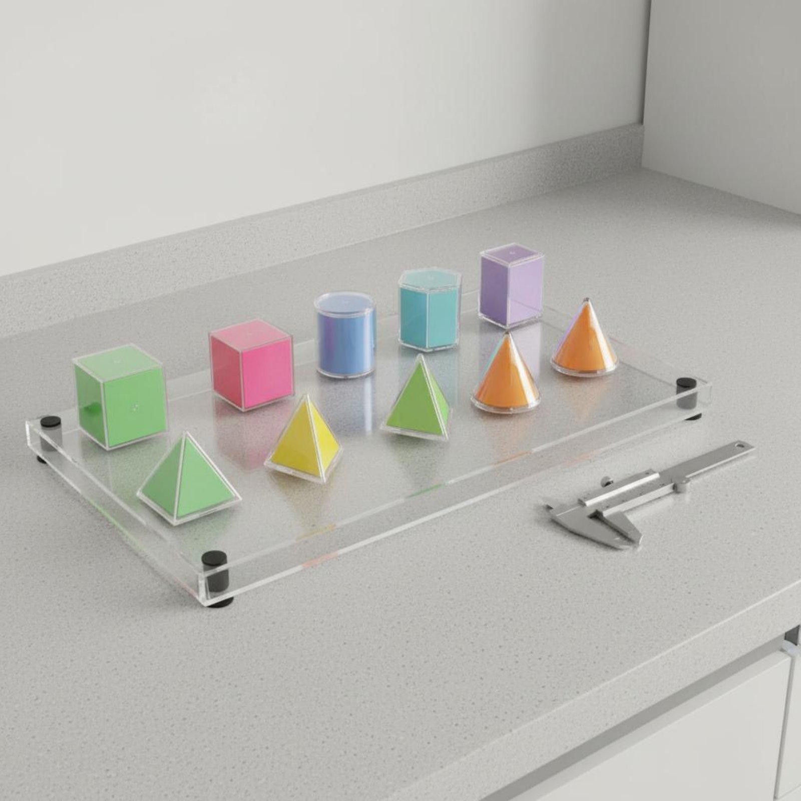8 Pieces Transparent Geometric - огляд і ціна Math Manipulative Set