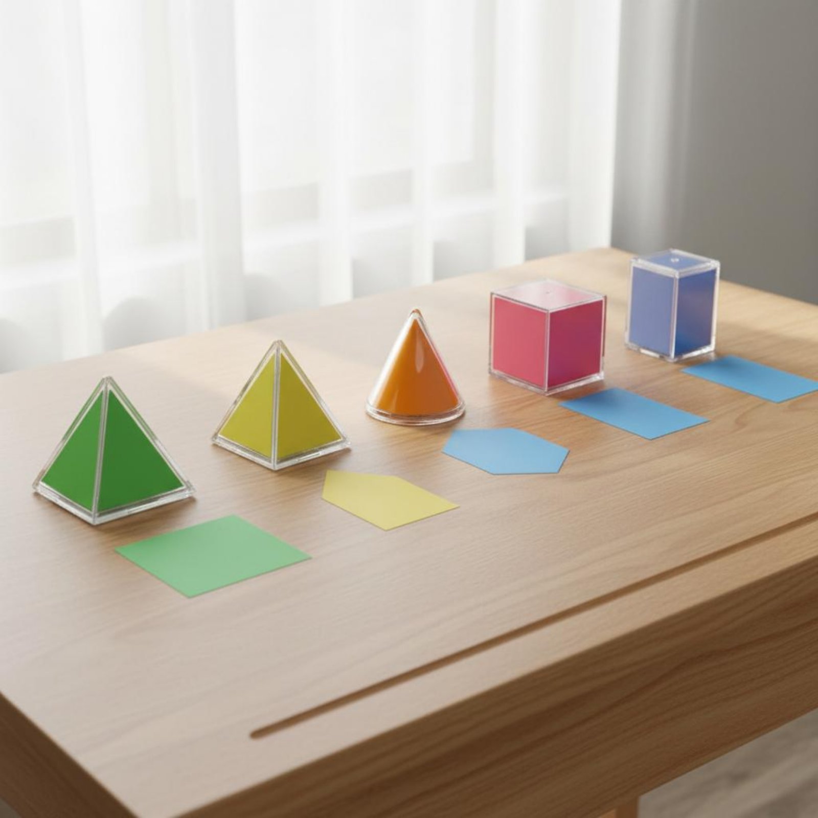 8 Pieces Transparent Geometric - огляд і ціна Math Manipulative Set