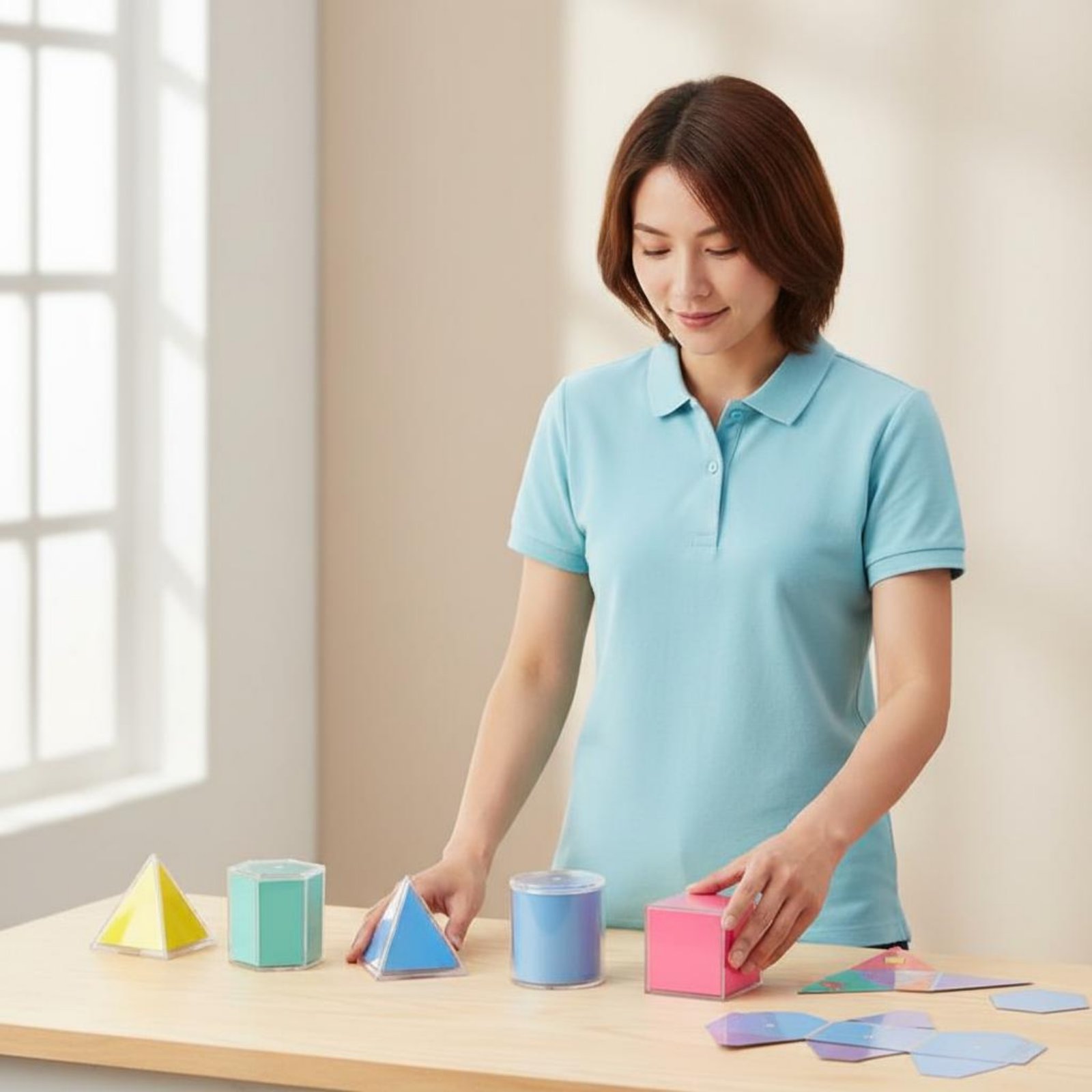 8 Pieces Transparent Geometric - огляд і ціна Math Manipulative Set